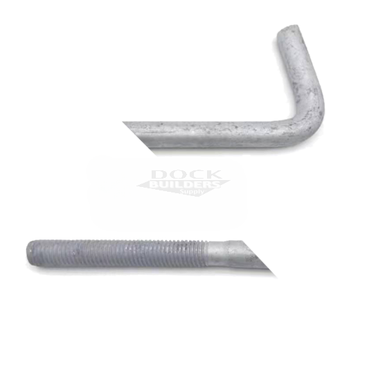 3/4" x 15' x 6" Tieback Anchor Rod HDG   (6" Hook on one end,  6" thread opposite end)