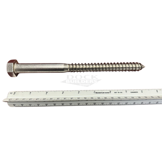 5/8" x 8" Hex Lag Bolt, Stainless Steel