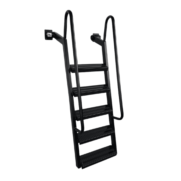 6-Step Wet Steps Dock Ladder – Hammered Black Powder Coat Finish (BOXED)