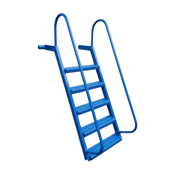 5-Step Wet Steps Dock Ladder – Blue Powder Coat Finish (WELDED)