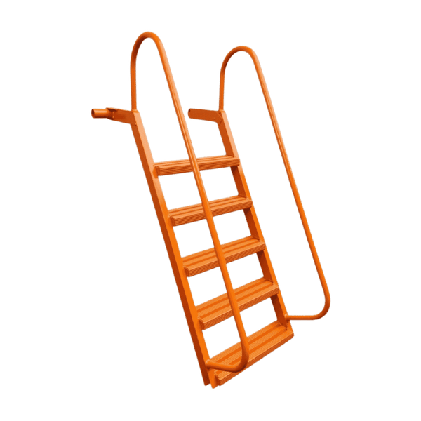 5-Step Wet Steps Dock Ladder – Safety Orange Powder Coat Finish (WELDED)