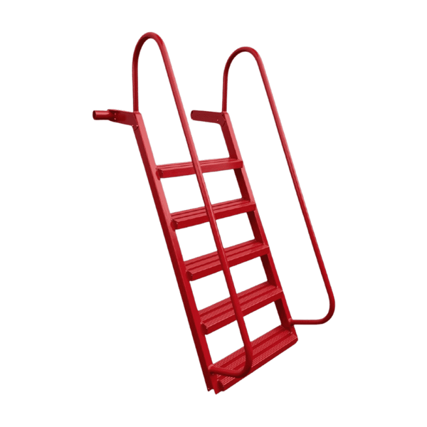 5-Step Wet Steps Dock Ladder – Red Powder Coat Finish (WELDED)