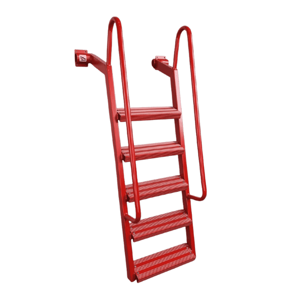 6-Step Wet Steps Dock Ladder – Red Powder Coat Finish (BOXED)