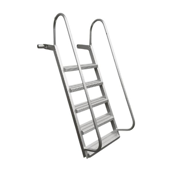 5-Step Wet Steps Dock Ladder – Solid Silver Powder Coat Finish (WELDED)