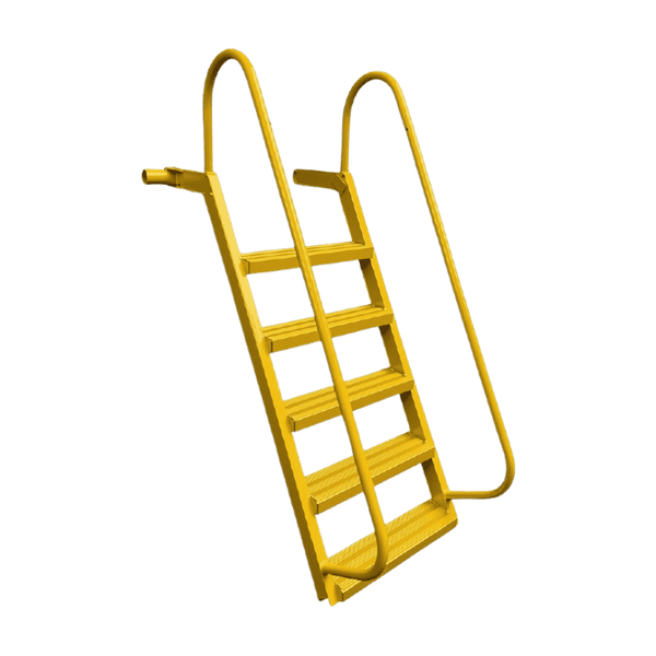 5-Step Wet Steps Dock Ladder – Safety Yellow Powder Coat Finish (WELDED)