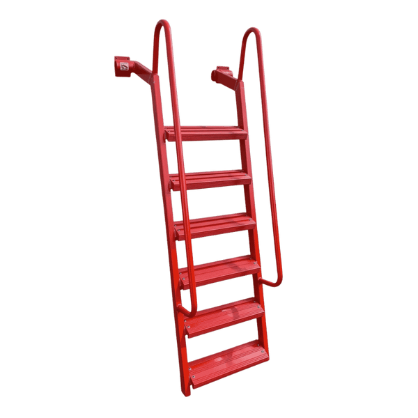 6-Step Wet Steps Dock Ladder – Red Powder Coat Finish (BOXED)