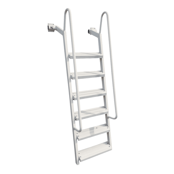 6-Step Wet Steps Dock Ladder – White Powder Coat Finish (BOXED)