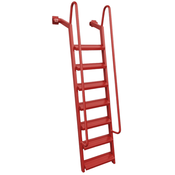 7-Step Wet Steps Dock Ladder –Solid Red Powder Coat Finish (BOXED)