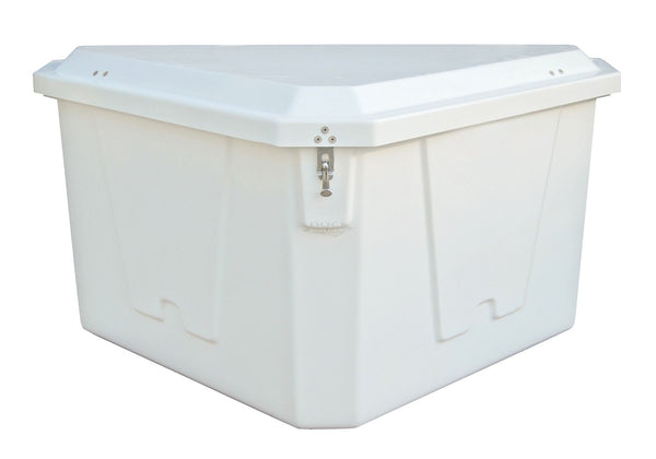 Premium Fiberglass Triangle Dock Box 58" x 34" x 30"