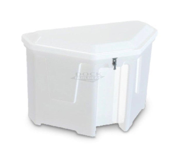 Premium Fiberglass Triangle Dock Box 51" x 29" x 33" w/ Electrical Inset
