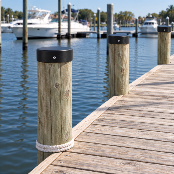 5-1/2" Black, Flat, Round, Piling Cap