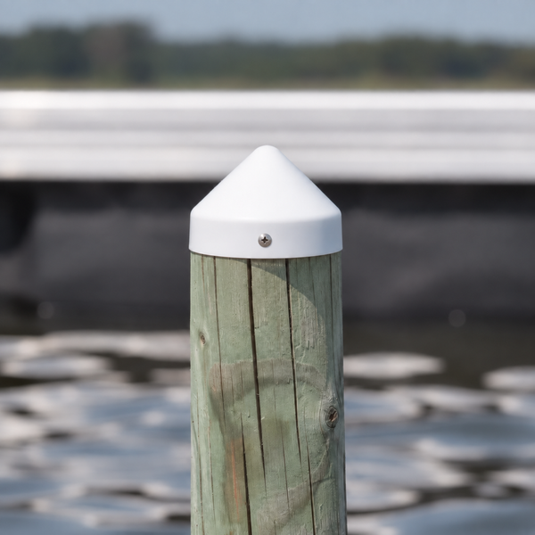 5-1/2" White, Cone, Round, Piling Cap