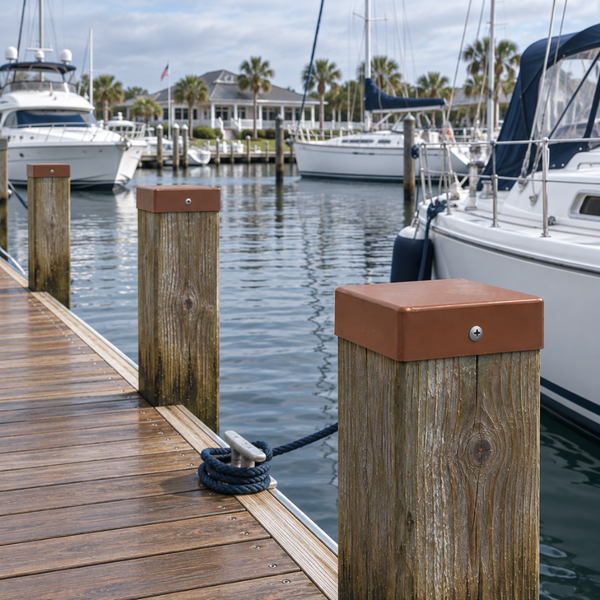 5 1/2" x 5 1/2" Copper, Flat, Square, Piling Cap