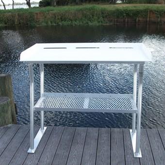 Four Leg CM Fish Cleaning Station Fillet Table Dock Boating Aluminum 96"L x 24"D x 38"H