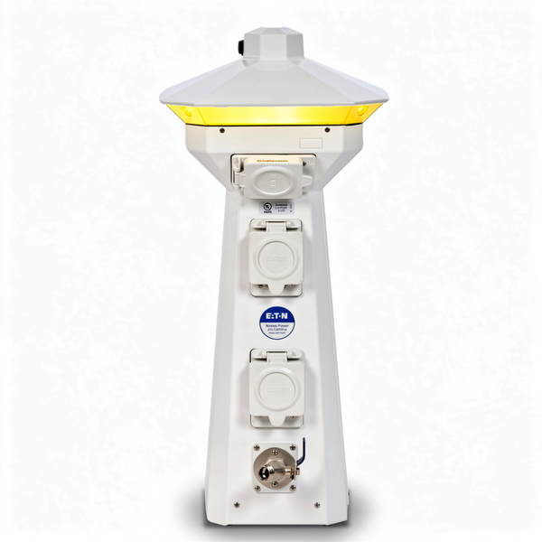 Hatteras 30A/20A Dock Power Pedestal with Light