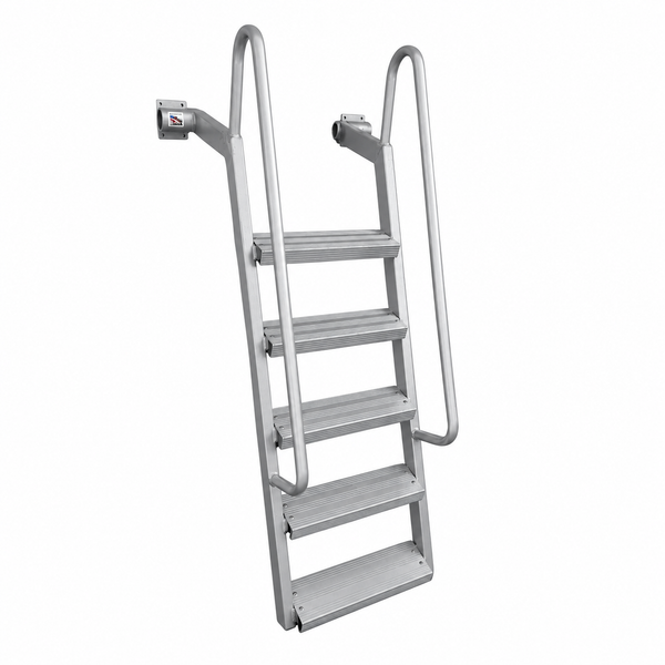 5-Step Wet Steps Dock Ladder – Solid Silver Powder Coat Finish (WELDED)