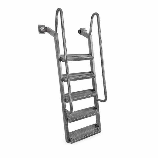 5-Step Wet Steps Dock Ladder – Hammered Silver Vein Powder Coat (BOXED)