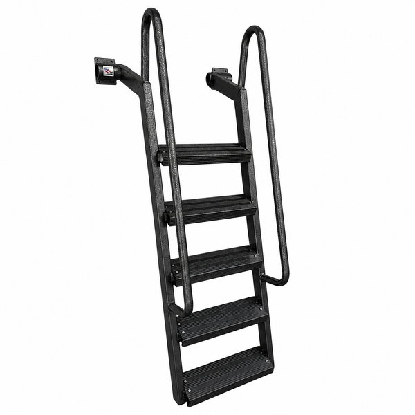 5-Step Wet Steps Dock Ladder – Hammered Black Powder Coat Finish (WELDED)