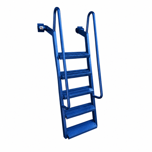 5-Step Wet Steps Dock Ladder – Blue Powder Coat Finish (WELDED)