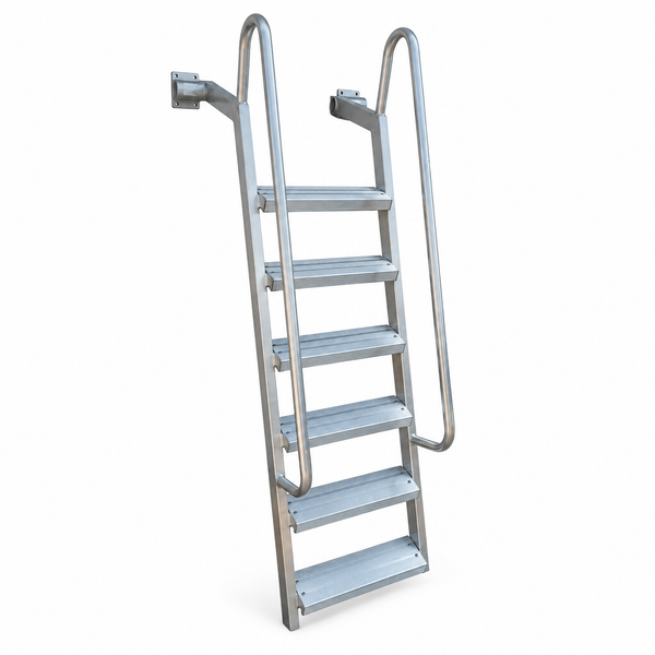 6-Step Wet Steps Dock Ladder – Clear Coat Powder Finish (BOXED)