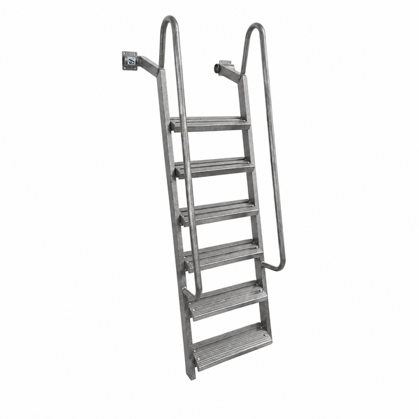 6-Step Wet Steps Dock Ladder – Hammered Silver Vein Powder Coat Finish (BOXED)