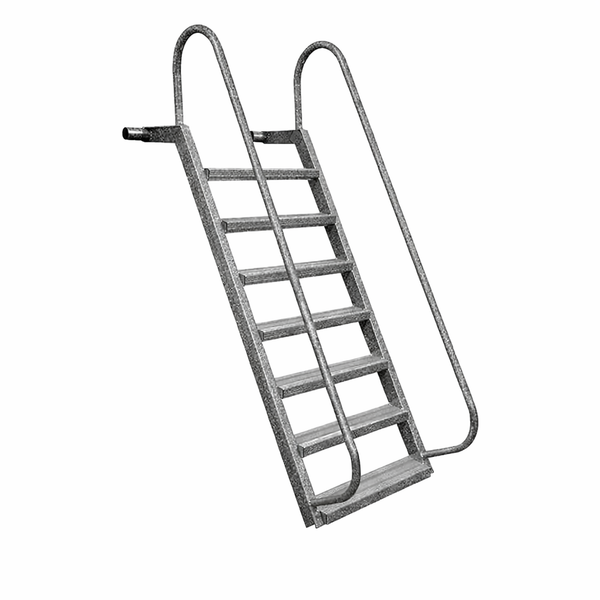 7-Step Wet Steps Dock Ladder – Hammered Silver Vein Powder Coat Finish (BOXED)