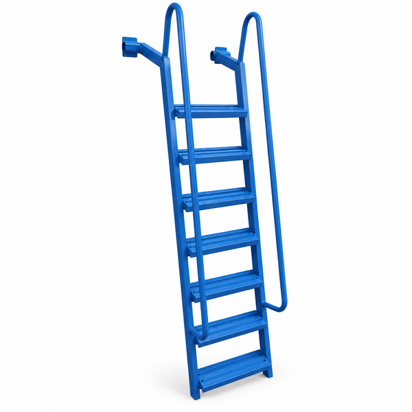 7-Step Wet Steps Dock Ladder – Blue Powder Coat Finish (BOXED)