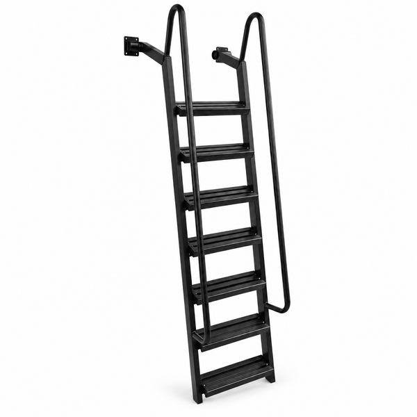 7-Step Wet Steps Dock Ladder – Hammered Black Powder Coat Finish (BOXED)