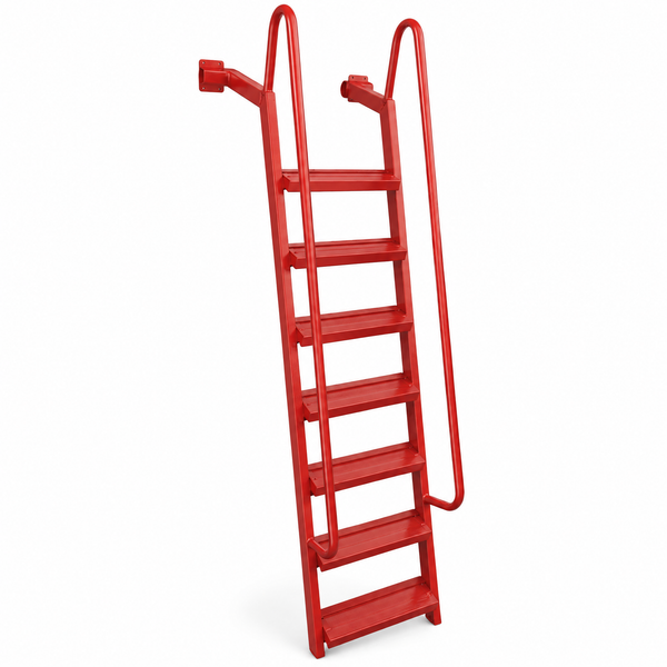 7-Step Wet Steps Dock Ladder –Solid Red Powder Coat Finish (BOXED)