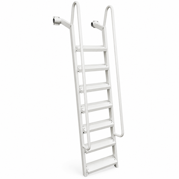 7-Step Wet Steps Dock Ladder – White Powder Coat Finish (BOXED)