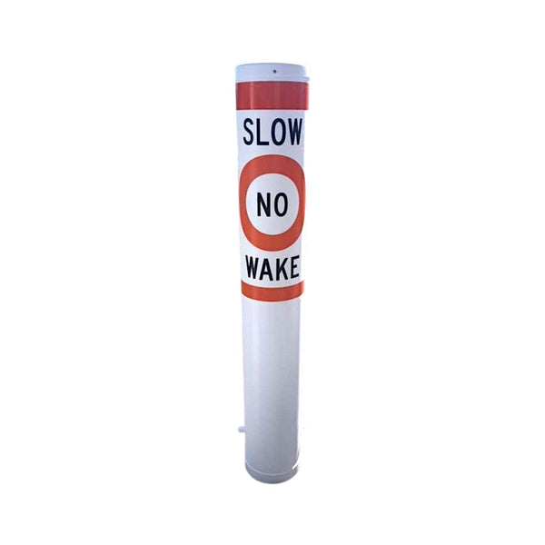 HD White Buoy w/ Stainless Steel Eye - Controlled Area - Slow No Wake