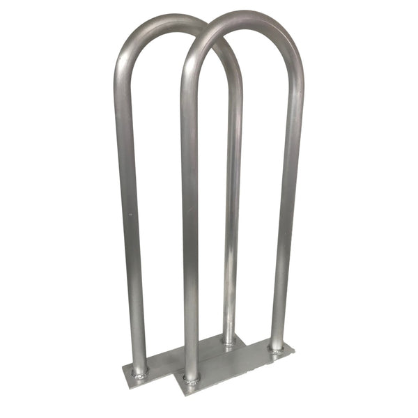 Two (2) Marine Dock & Boat 35"" Aluminum Handrails - Safety Grab Bar Rails - Flat Base