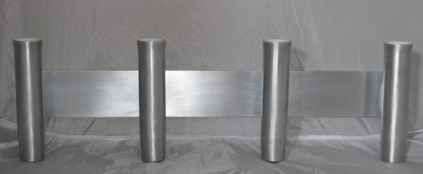 Four 10"" Aluminum Boat Fishing or Pole Rod Holders - Angled at 90 Degrees with Gimbal/ Locking Pin on One Flat Plate Mount