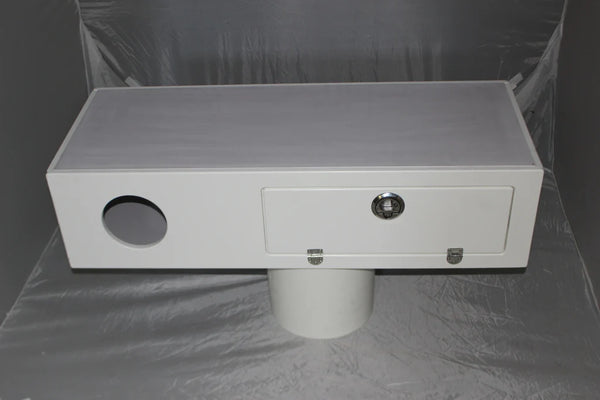OUTDOOR CABINET FOR BOSTON WHALER SUPER SPORT - SINGLE DOOR STORAGE & TWO SPEAKER HOLES - 14"" X 9"" X 35""