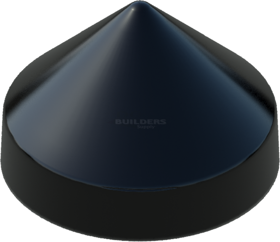 12" Black, Cone, Round, Piling Cap