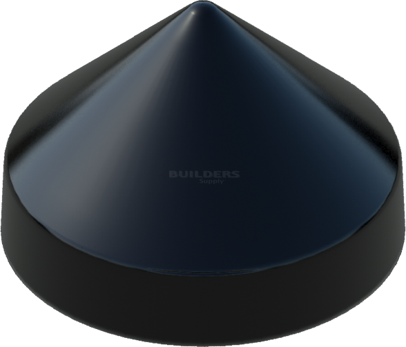 12-1/2" Black, Cone, Round, Piling Cap