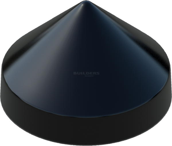 14-1/2" Black, Cone, Round, Piling Cap