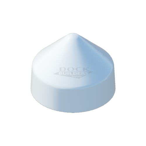 6" White, Cone, Round, Piling Cap
