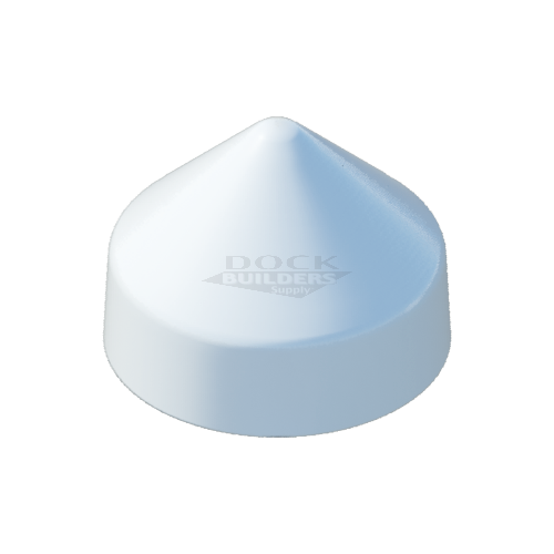 6-1/2" White, Cone, Round, Piling Cap