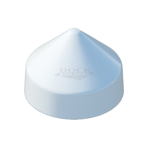 7" White, Cone, Round, Piling Cap