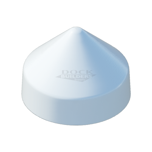7-1/2" White, Cone, Round, Piling Cap