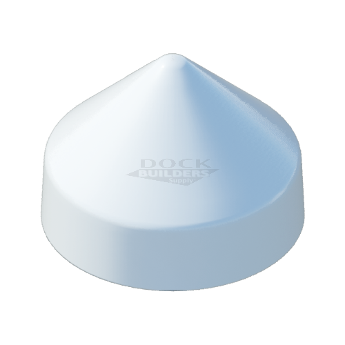 8" White, Cone, Round, Piling Cap