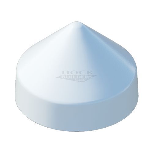 8-1/2" White, Cone, Round, Piling Cap