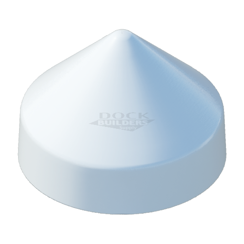 9" White, Cone, Round, Piling Cap
