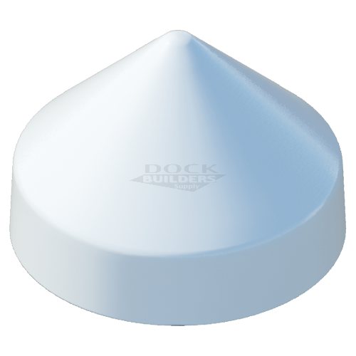 10" White, Cone, Round, Piling Cap
