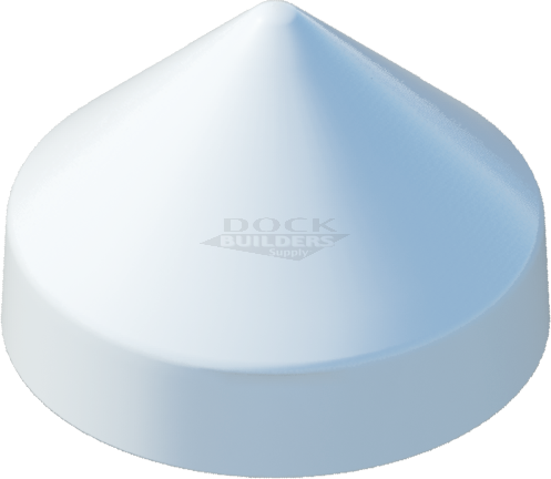 10-1/2" White, Cone, Round, Piling Cap