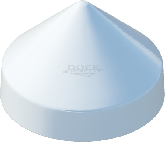 11-1/2" White, Cone, Round, Piling Cap