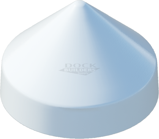 11" White, Cone, Round, Piling Cap