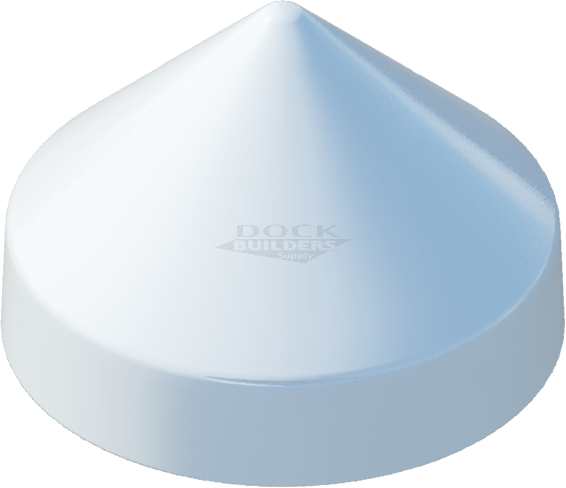12" White, Cone, Round, Piling Cap