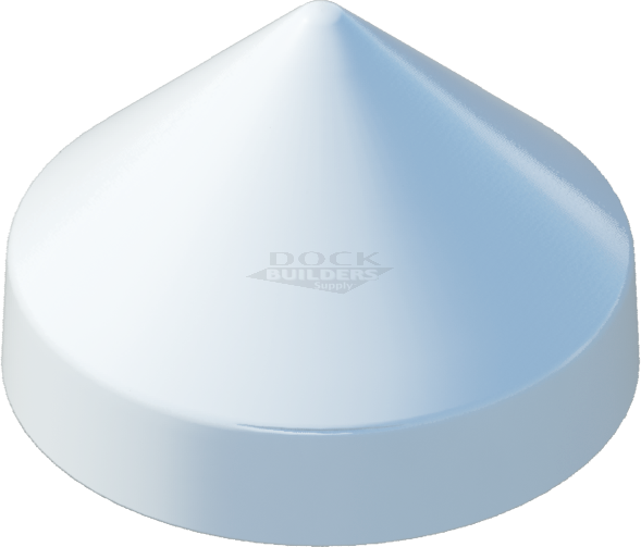 12-1/2" White, Cone, Round, Piling Cap